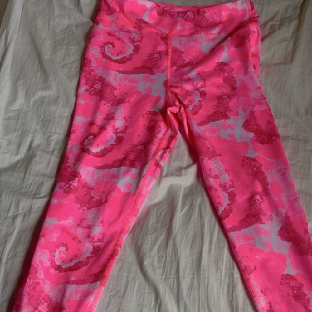 Pink tie dye leggings girls 16
